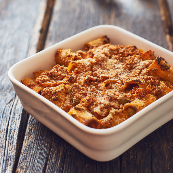 VSGdeli.co.za 400G And 1,25kg Family Size Gratinated Bacon Mac & Cheese pre-cooked Italian meal delivery frozen to your door